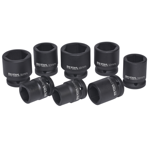 SW-Stahl 07900L IMPACT 套筒扳手插件，3/4"，22-38 mm，8 件