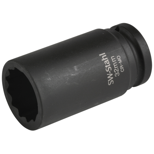 SW-Stahl 10186L-32 IMPACT socket wrench insert, 3/4", twelve-point, 32 mm, long