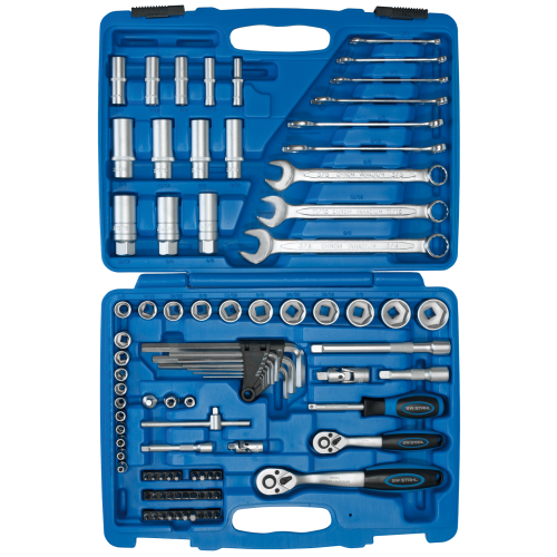 SW-Stahl S2299 Steckschlüsselsatz, zöllig, 92-teilig I Ratschenkasten I Knarrenkasten I Nusskasten