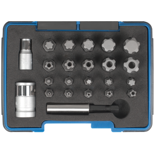 SW-Stahl 04191L bitssortiment, 1/4"+3/8", 23 stycken