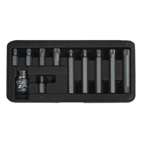 SW-Stahl 04415L Bit-Sortiment, 3/8", Innenvielzahn, M5-M12, 11-teilig