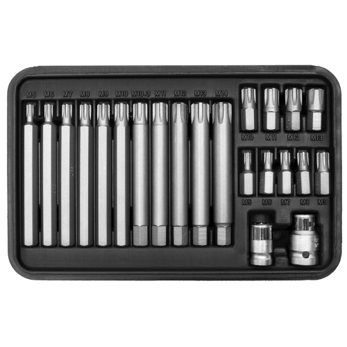 Assortimento di inserti SW-Stahl 04425L, 3/8", profilo RB, 5-14, 22 pezzi