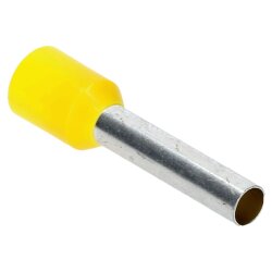 Cembre PKD618 stiepļu gala uzmavas izolētas 6,0 mm² dzeltenas 18 mm garas / 100 gab.