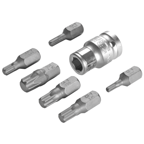 SW-Stahl 04421SB assortimento di inserti, 3/8", profilo a T, T20-T55, 7 pezzi