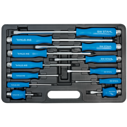 SW-Stahl S7890 Schraubendrehersatz schlagfest Schlitz+Kreuz 12-teilig