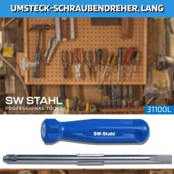 SW-Stahl 31100L Umsteck-Schraubendreher, Schlitz und Kreuz, lang