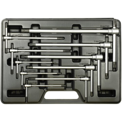 SW-Stahl 31665L T-handle offset screwdriver set, solid metal, T-profile, T10-T55, 10 pieces