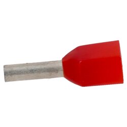 Cembre PKT108 twin-adereindhulzen 2x1,0mm² rood 8mm lang 100 stuks
