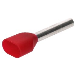 Cembre PKT112 twin-adereindhulzen 2x1,0mm² rood 12mm lang 100 stuks