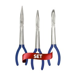 SW-Stahl 40710L Pointed jaw pliers set, extra long, 3 pieces