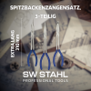 SW-Stahl 40710L Jeu de pinces à becs pointus, extra-longues, 3 pièces