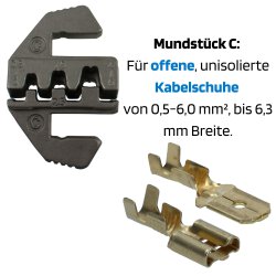 SW-Stahl 42585L-C Pressbacken für unisolierte Kabelschuhe, 0,5-6,0 qmm
