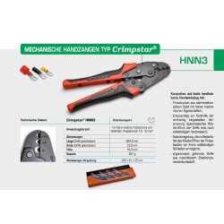 Cembre HNN3 crimping pliers for nylon cable lugs 1,5-10mm²