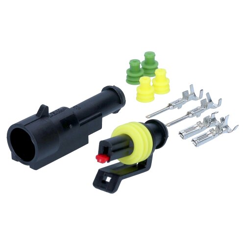 Kalitec KALI-1001 Superseal Set Steckverbinder schwarz 1-polig 0,75-1,5mm²  KFZ Stecker wasserdicht