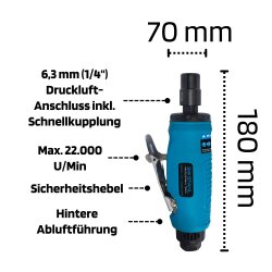 SW-Stahl S3260 Druckluft-Stabschleifer, 1/4", gerade