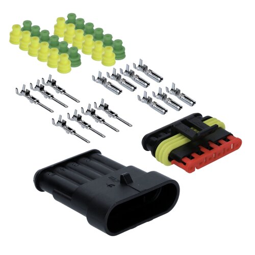 Kalitec KALI-1006 Superseal Set Steckverbinder schwarz 6-polig 0,75-1,5mm²  KFZ Stecker wasserdicht 24V