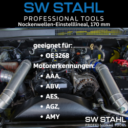 SW-Stahl 26012L knastakseljusteringslineal, 170 mm