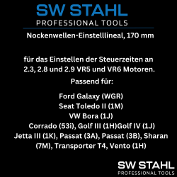 SW-Stahl 26012L knastakseljusteringslineal, 170 mm