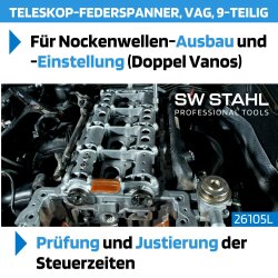 Conjunto de ferramentas de ajuste de motor SW-Stahl 26105L, BMW, 26 peças