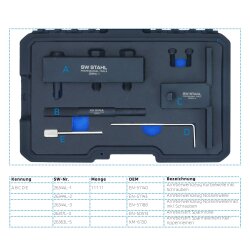Conjunto de ferramentas de ajuste de motor SW-Stahl 26176L, Vauxhall/Opel, 7 peças