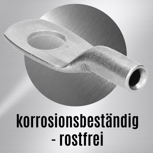 10 Stück Kalitec ER06-6 Edelstahl Rohrkabelschuh V4A - M6 Anschluss Für 1,5-2,5mm² Kabel