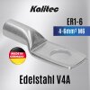 Kalitec ER1-6 不锈钢管电缆接线片 V4A 4-6mm² M6