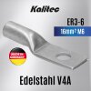 Kalitec ER3-6 Edelstahl-Rohrkabelschuh V4A 16mm² M6