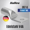 Kalitec ER7-6 Edelstahl-Rohrkabelschuh V4A 35mm² M6