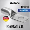 Terminal de cabo tubular de aço inoxidável Kalitec ER10-10 V4A 50mm² M10