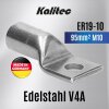Kalitec ER19-10 Edelstahl-Rohrkabelschuh V4A 95mm² M10