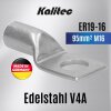 Kalitec ER19-16 Edelstahl-Rohrkabelschuh V4A 95mm² M16