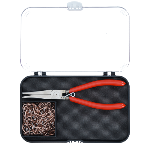 SW-Stahl 94808L upholstery pliers, with 100 clamps