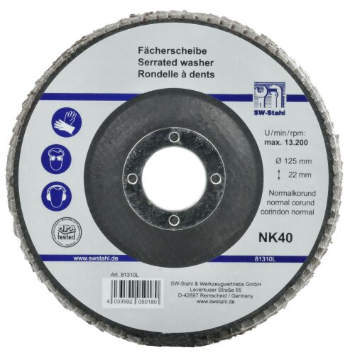 SW- Stahl 81310L Fächerschleifscheibe 125 mm NK 40 Schleifscheibe