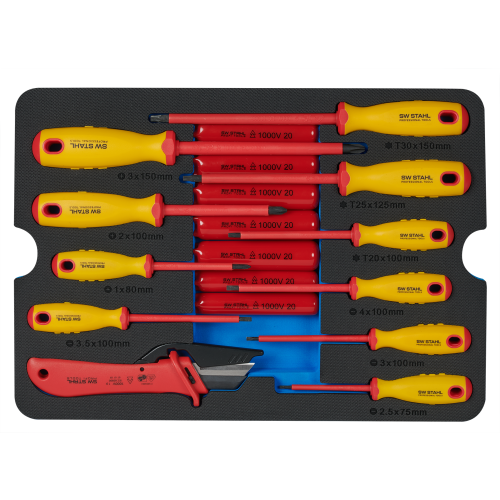 SW-Stahl V1000-1 VDE Werkzeugeinlage, 12-teilig