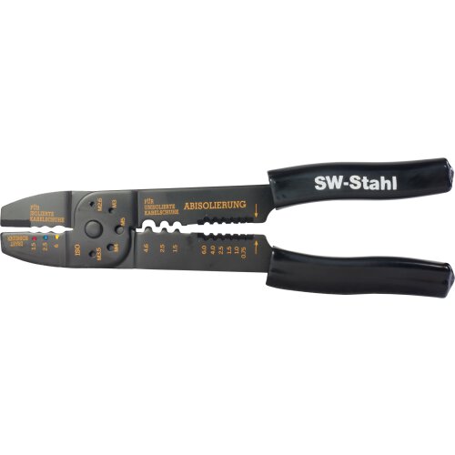 SW-Stahl 42504SB Pince à sertir les cosses de câble, pour connecteurs isolés et non isolés