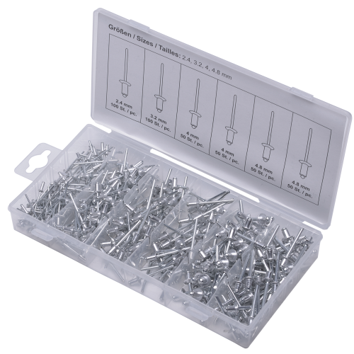 Sortiment trhacích nitov SW-Stahl S8058, 400 kusov