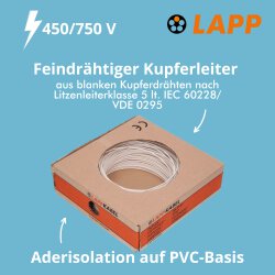 Lapp 4520051 PVC Conducteur unique H07V-K 1,5 mm²...