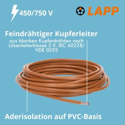 Lapp 4520035 PVC Einzelader H07V-K 10 mm² braun...
