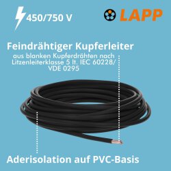 Lapp 4520016 PVC Einzelader H07V-K 16,0 mm² schwarz