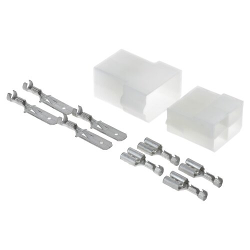 KALI-2504 Fastin-Faston set 4-pin flat receptacle I flat plug 0.75-1.5mmÂ² and matching housing