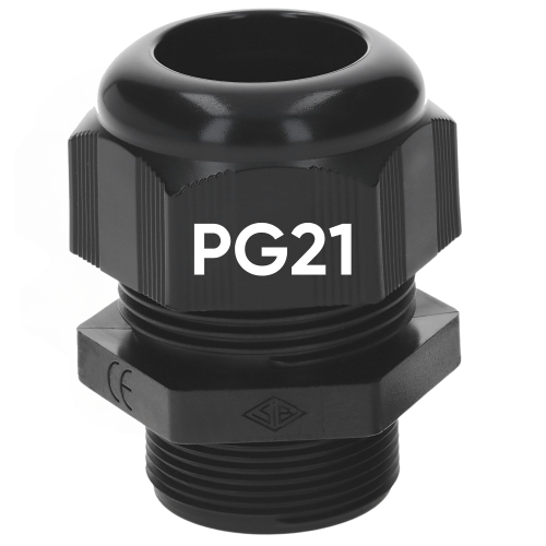 SIB F8002100 prensaestopas de plástico PG21 negro 9,0 - 18,0 mm 5308521