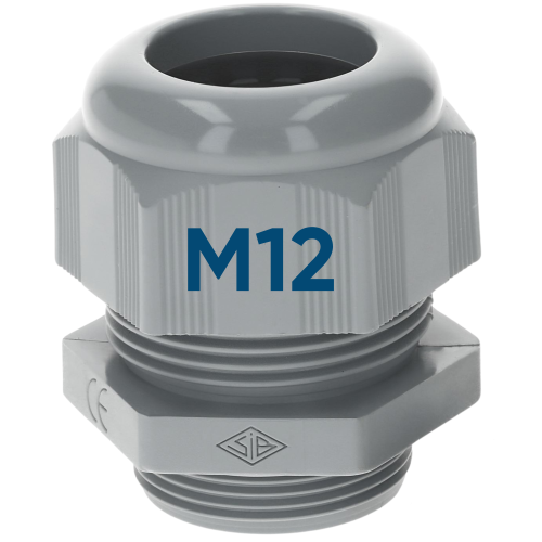 SIB F7021209 plastikinė kabelio riebokšlė M12 pilka 2,5–6,5 mm 5308930