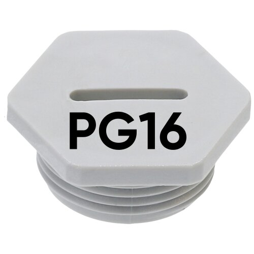 SIB G4616009 Blindstopfen sechskant PG16 Kunststoff lichtgrau 7002165