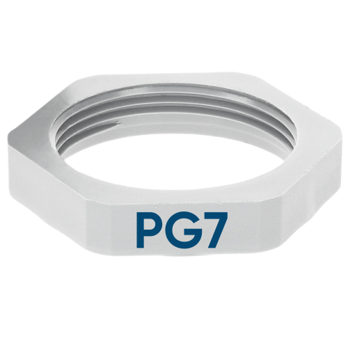 SIB G4107010 Porca de fixação de plástico PG7 cinza claro 7211765