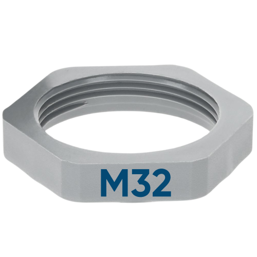 SIB G4332005 Plastlåsmutter M32 grå 7211973