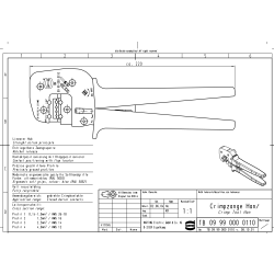 Harting 09990000110 crimping pliers Han D Han E Han C pliers insulated