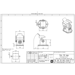 Harting 09200030301 Carcasă de montare Han 3A