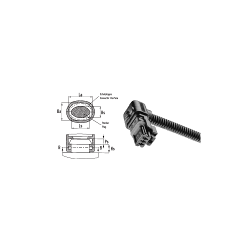 Schlemmer 7807692 adaptor capac de protecție "plug-cablu-tub ondulat" pentru mufa AMP94 tyco 1-1355133-2 tub ondulat NW22