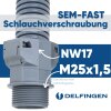 Schlemmer 3805103 šļūtenes armatūra SEM-FAST taisna M25X1.5/NW17 pelēka