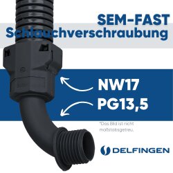 Schlemmer 3805214 Schlauchverschraubung SEM-FAST 90° Grad Bogen PG13,5 NW17 schwarz